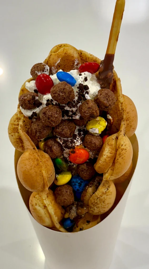 Loaded egg waffle cone